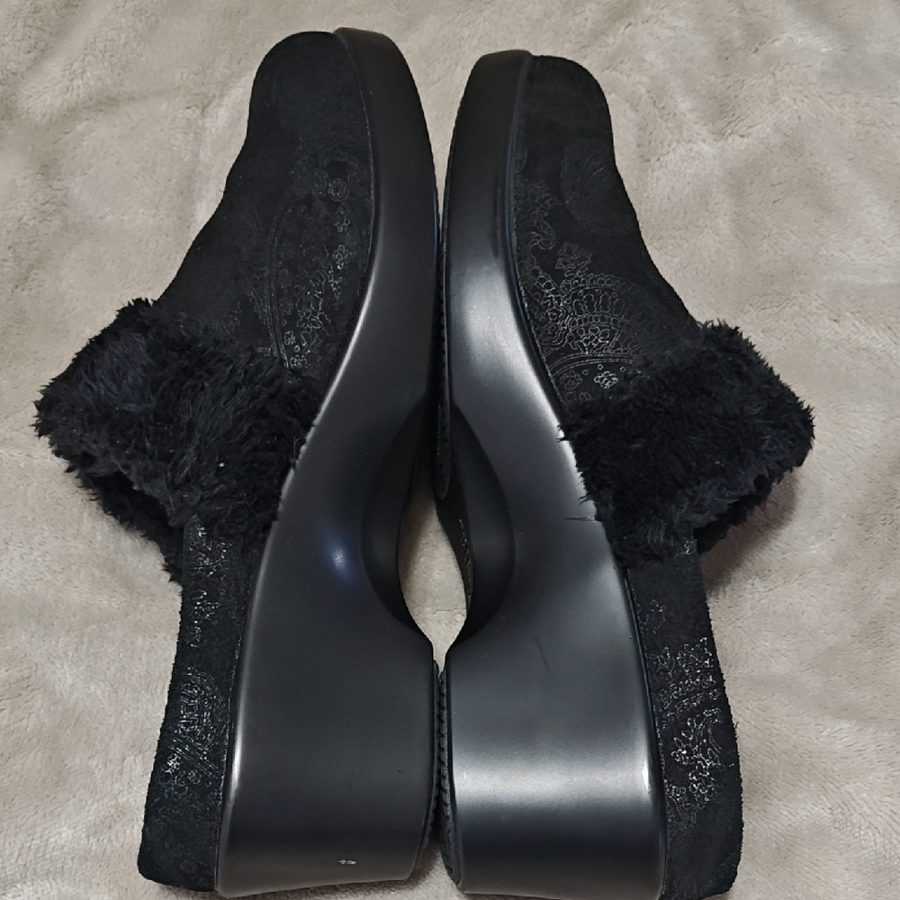 Alegria Isabelle Black Beauty Mules Women's Fur-Lined Shoes size 38/7.5-8 - Picture 5 of 11